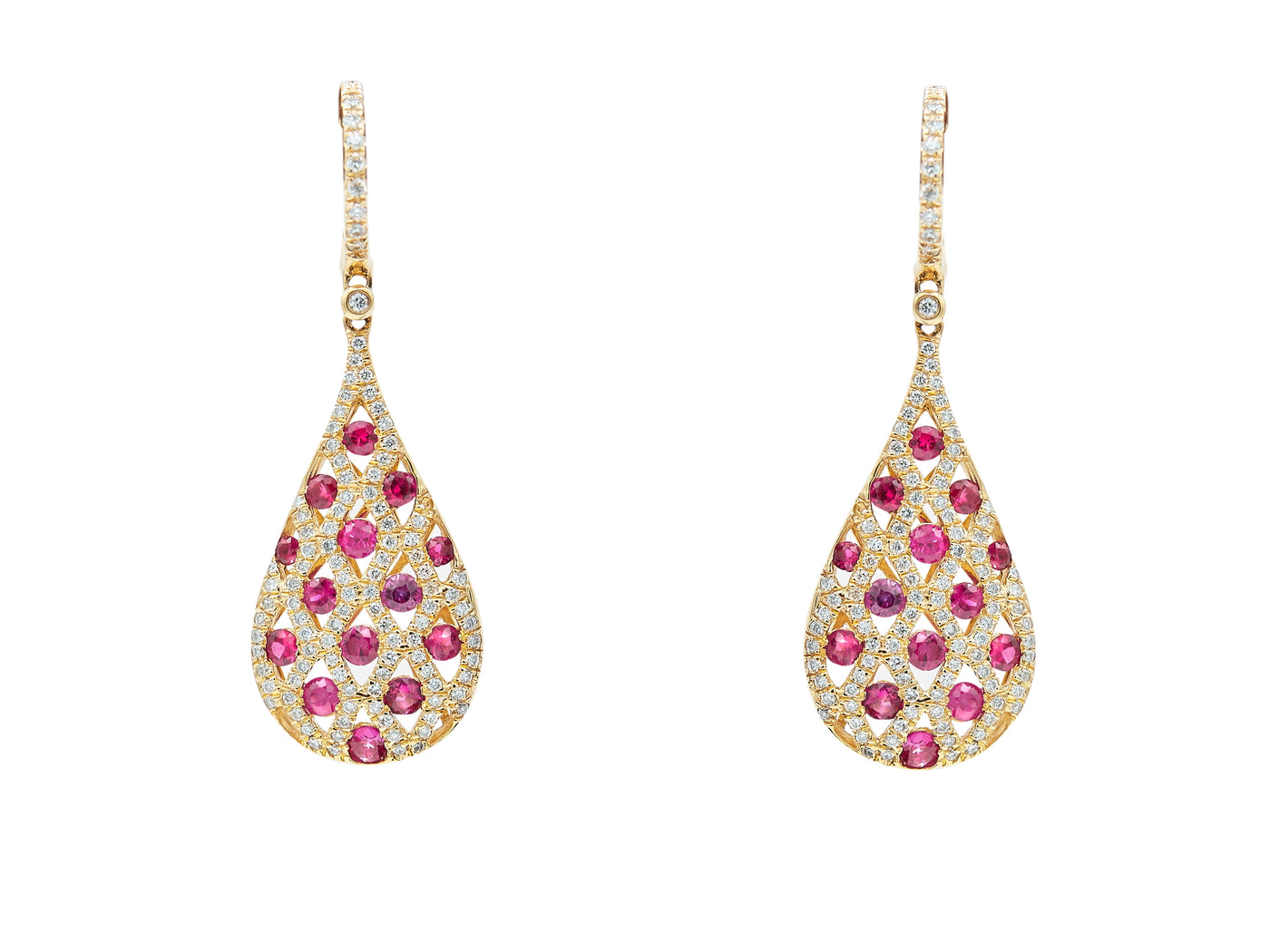 Ruby Diamond Drop Earrings