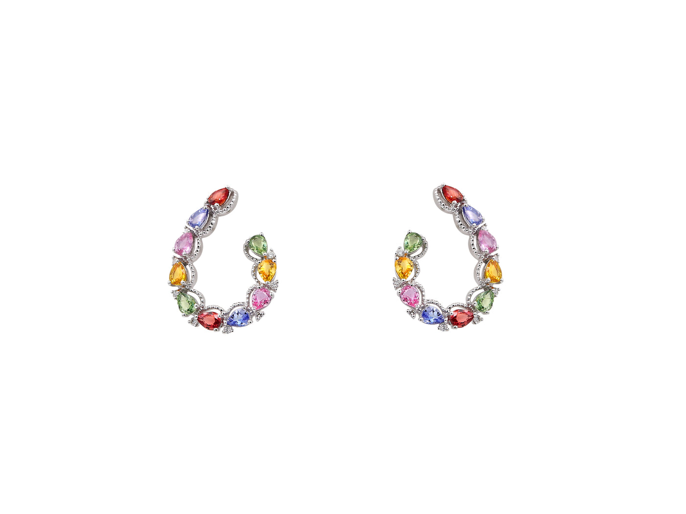 Multi Colored Sapphire Earring